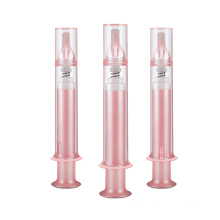 10ml empty pink plastic syringe bottle for cosmetic packaging PETG airless water needle for essence